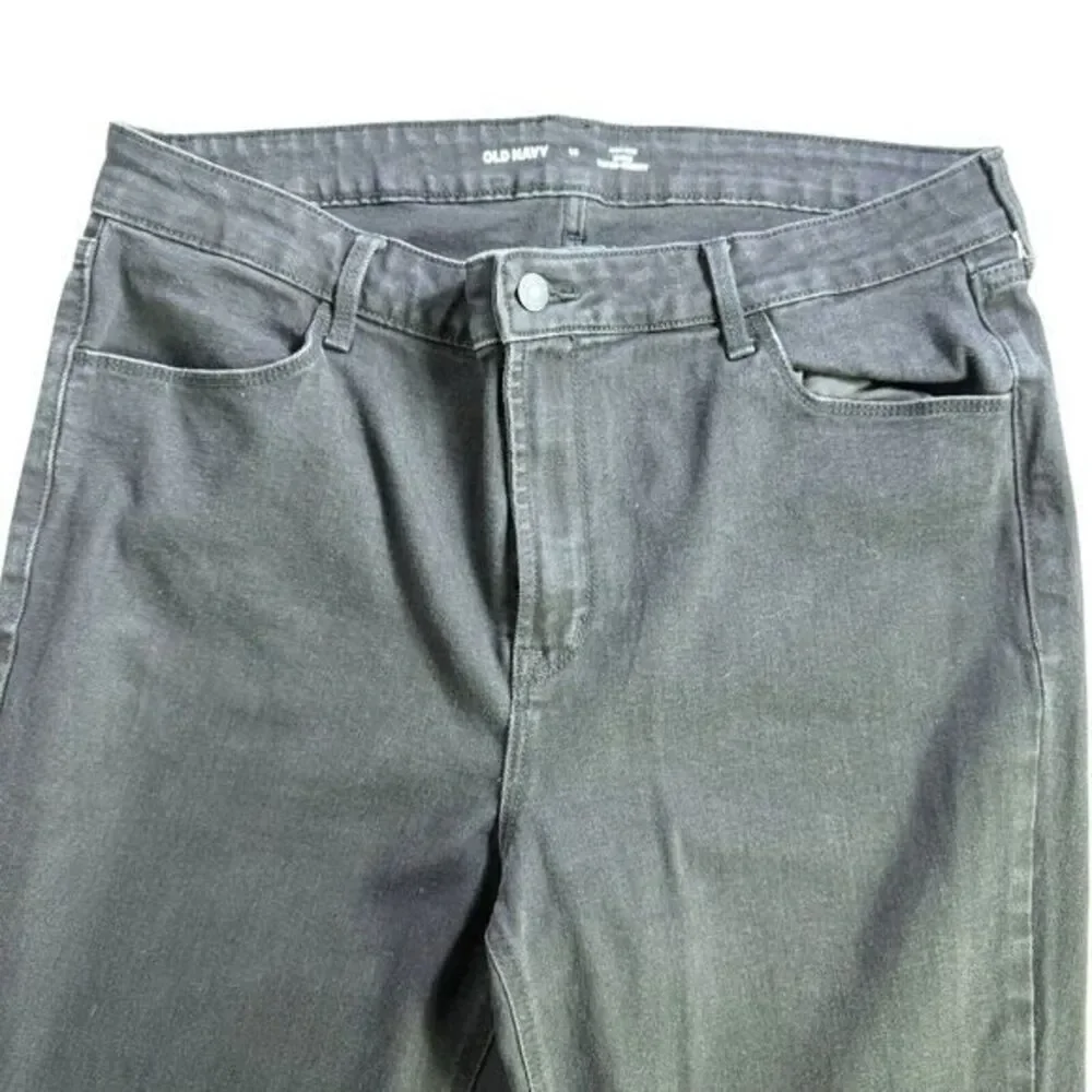 Old Navy Size 16 Wow Super Skinny High Rise Black Stretch Denim Womens Jean‎